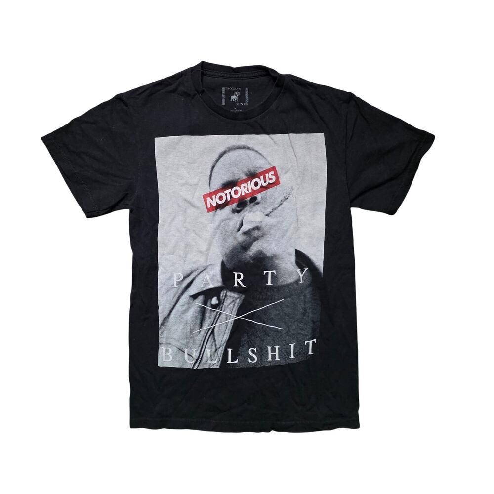 Notorious BIG Shirt Men Small Black 90s Hip Hop Party And Bullsh*t Graphic Tee
